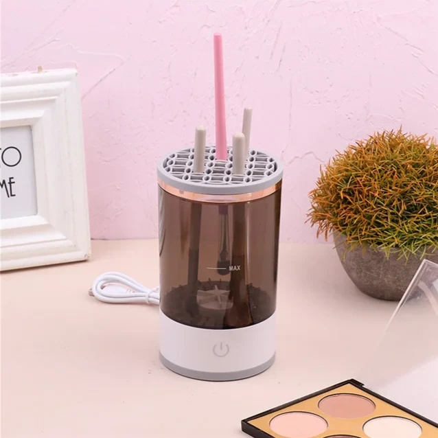 Electric Makeup Brush Cleaner in use