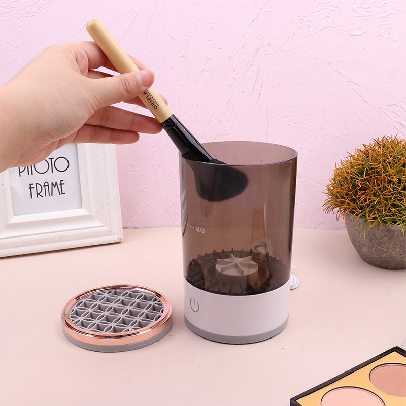 Electric Makeup Brush Cleaner in use